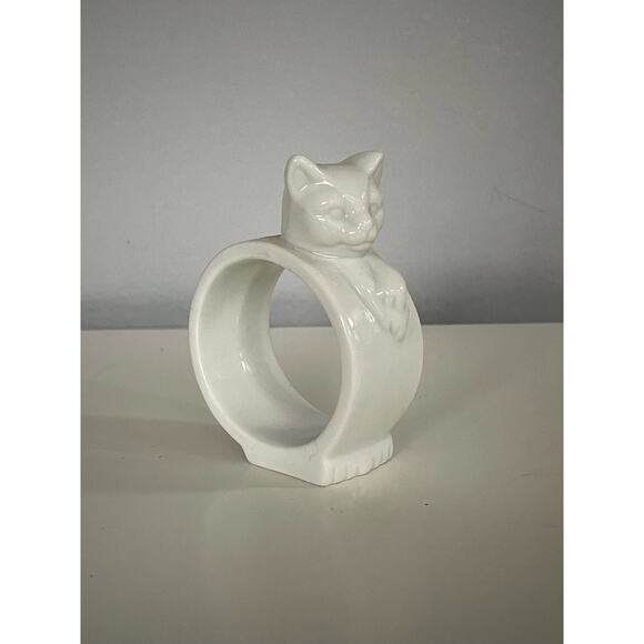 Vintage Cat Napkin Rings Porcelain Kittens “ Pretty Kitty “ By Crowning Touch - Picture 5 of 5